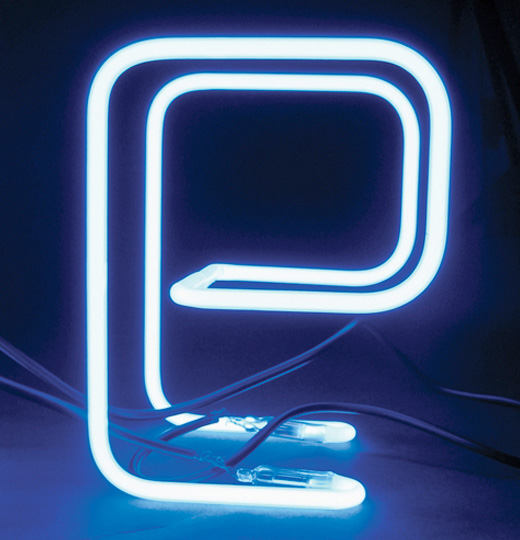 Great typography made with neon tubes by Andrew Byrom