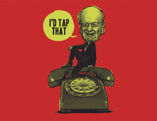 A T-shirt to commemorate Rupert Murdoch's failed business of minding other people's business