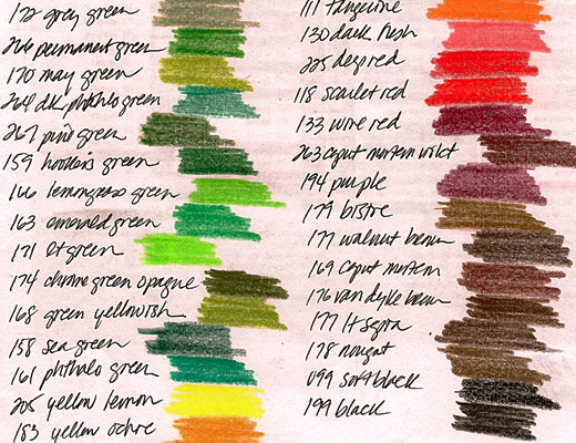 An art journalist's coloured pencil inventory