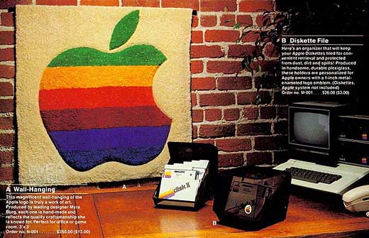 You could have snagged a "magnificent wall-hanging of the Apple logo" in 1983 for US$350
