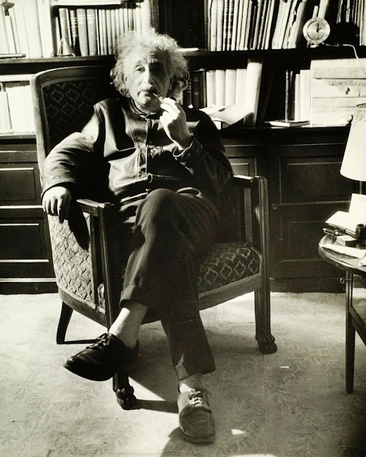 Albert Einstein with his general theory of inactivity