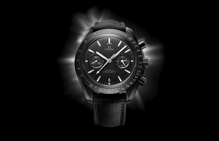 The black ceramic “Dark Side of the Moon” Omega Speedmaster